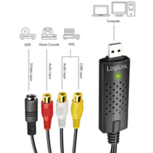 LogiLink Convertisseur audio & vidéo USB 2.0, noir