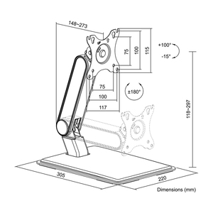 LogiLink Bras support pour écran tactile avec socle, noir