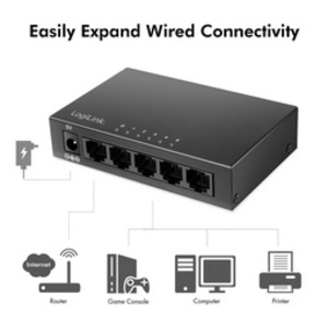 LogiLink Switch de bureau Gigabit Ethernet, 5 ports, noir
