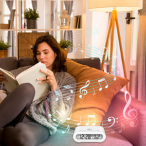 LogiLink Radio-réveil digital avec veilleuse, blanc