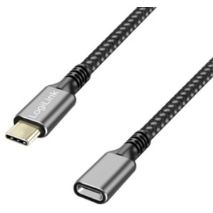 LogiLink Rallonge USB 3.2 Gen1, boîtier alu, 2 m, noir/gris