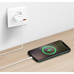 LogiLink Chargeur secteur USB, 1x USB-C (PD), 1x USB-A (QC)