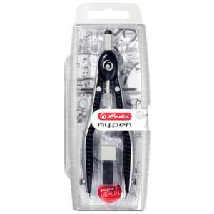 herlitz Compas à réglage rapide my.pen, noir/gris, boîte