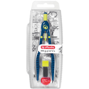 herlitz Compas à réglage rapide my.pen, noir/gris, boîte