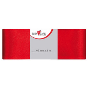 SUSY CARD Ruban cadeau 'Doppelsatin', 40 mm x 3 m, rouge