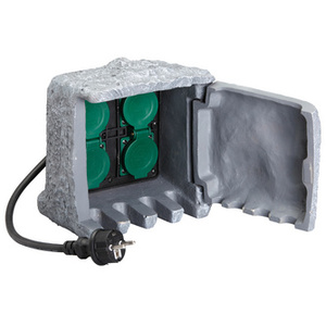 uniTEC Multiprises pour jardin 'Effet pierre', 4 prises