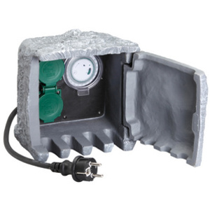 uniTEC Multiprises pour jardin 'Effet pierre', 2 prises