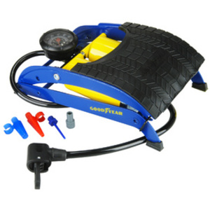 GOODYEAR Pompe à pied deux cylindres, bleu / jaune