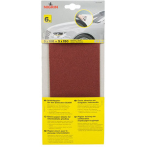NIGRIN Papier émeri, ponçage intermédiaire, grain P100/150