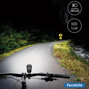 FISCHER Feu avant LED pour vélo, avec pleins phares, 100 lux