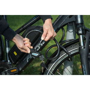 FISCHER Câble antivol pour vélo, longueur: 1.800 mm, noir