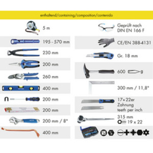 HEYTEC Sac à dos d'outils 'couvreur', équipé, 50 pièces
