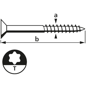 suki. Vis à bois BASIC, tête fraisée, 4,5x40 mm, T20, 200