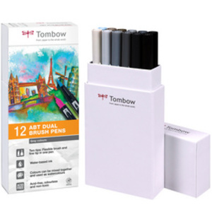 TOMBOW Feutre double pointe ABT DUAL BRUSH PEN, tons gris