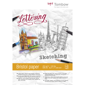 Tombow Bloc de papier dessin 'Bristol', A4, uni, 250 g/m2