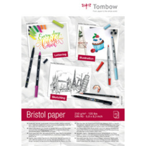 Tombow Bloc de papier dessin 'Bristol', A5, uni, 250 g/m2