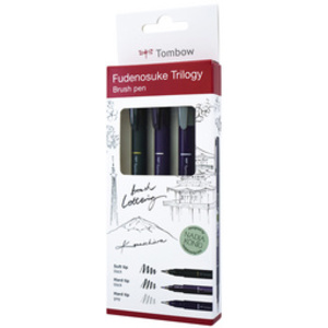 Tombow Crayon de calligraphie Fudenosuke Trilogy, set de 3