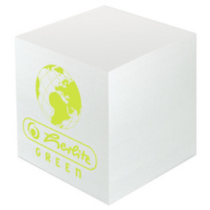 herlitz Bloc-notes cube 'Green', 90 x 90 mm, 80 g/m2, blanc
