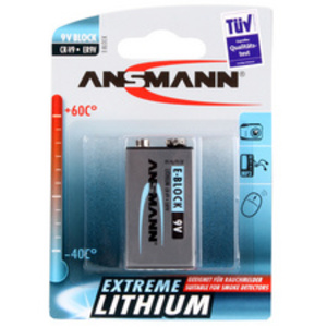 ANSMANN EXTREME LITHIUM E-bloc 9V (6AM6), 10,8V, 600 mAh