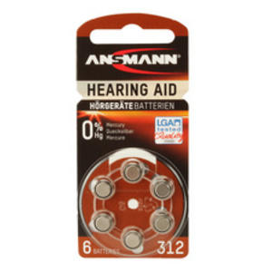 ANSMANN Pile bouton zinc-air 312 (PR-41), blister de 6