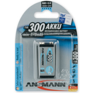 ANSMANN Pile rechargeable NiMH maxE, bloc E 9V, 300 mAh