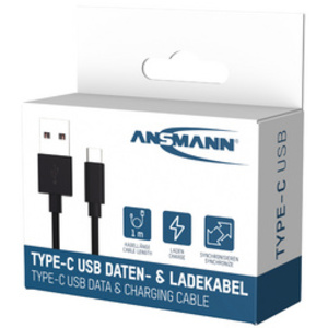 ANSMANN Câble de données & de chargement, USB-A - USB-C, 1 m