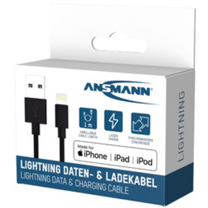 ANSMANN Câble de données & de chargement, 1,0 m, USB - Apple
