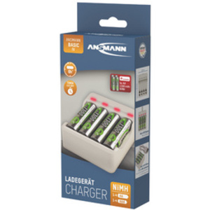 ANSMANN Chargeur de piles Basic IV, 4x piles AA 1.300 mAh