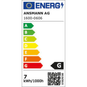 ANSMANN Lampadaire d'angle à LED, hauteur: 1.400 mm, noir