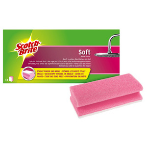 Scotch-Brite Eponge de nettoyage Soft, rose clair/blanc