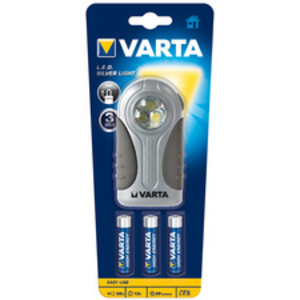 VARTA Lampe de poche 'LED Silver Light', avec 3 piles AAA