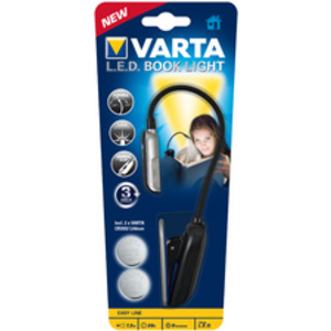 VARTA Lampe de lecture 'LED Book Light', 2 x pile-bouton