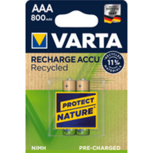 VARTA Pile NiMH 'RECHARGE ACCU Recycled', Micro AAA, 800 mAh