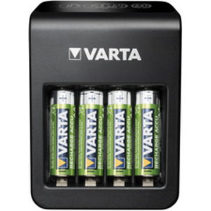 VARTA Chargeur LCD Plug Charger+, avec 4 piles AA