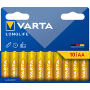 VARTA Pile alcaline 'LONGLIFE', Mignon AA, pack de 10