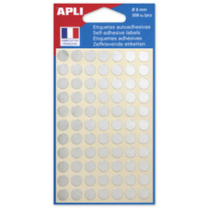 APLI Pastille de signalisation, diamètre: 8 mm, argent