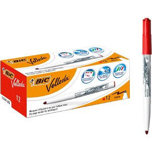 BIC Marqueur pour tableau blanc Velleda Medium 1741, rouge  - 11082