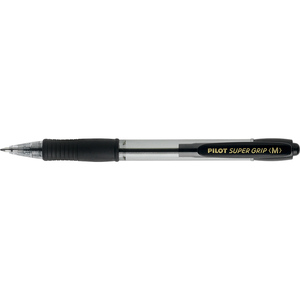 PILOT Stylo à bille rétractable SUPER GRIP M, noir  - 13305