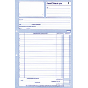 ELVE Manifold 'Devis - Offre de prix', 210 x 297 mm, tripli  - 22392