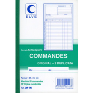 ELVE Manifold 'Commandes', 210 x 210 mm, tripli  - 22410
