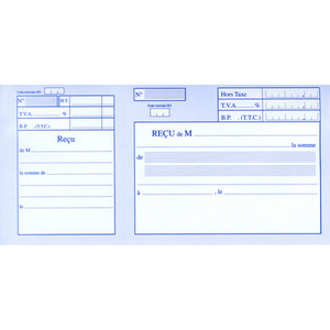 ELVE Carnet à souche 'Reçu avec TVA', 96 x 210 mm  - 27038