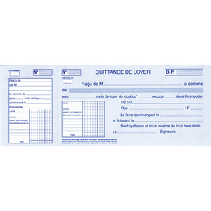 ELVE Carnet à souche 'Quittances de loyer', 105 x 243 mm