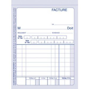 ELVE Bloc 'factures', 140 x 105 mm, 50 feuillets