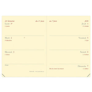 QUO VADIS Agenda de poche MINIWEEK, 2026, Impala noir