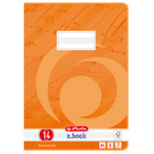 herlitz Cahier de musique x.book, A4, linéature 14, 16 pages