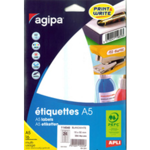 agipa Etiquette universelle, 97,5 x 68 mm, blanc  - 43822