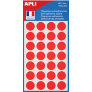 APLI Pastille de signalisation, diamètre: 15 mm, rouge  - 43856