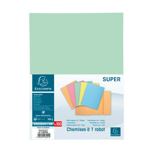 EXACOMPTA Chemise 1 rabat SUPER 160, A4, vert clair