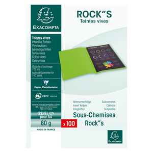 EXACOMPTA Sous-chemises ROCK'S, 220 x 310 mm, vert  - 52198