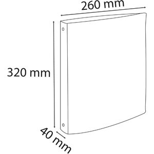 EXACOMPTA Classeur rembordé PP, A4, 4 anneaux, noir  - 51455